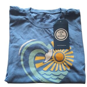Life Is Good Ocean Wave Blue Tee